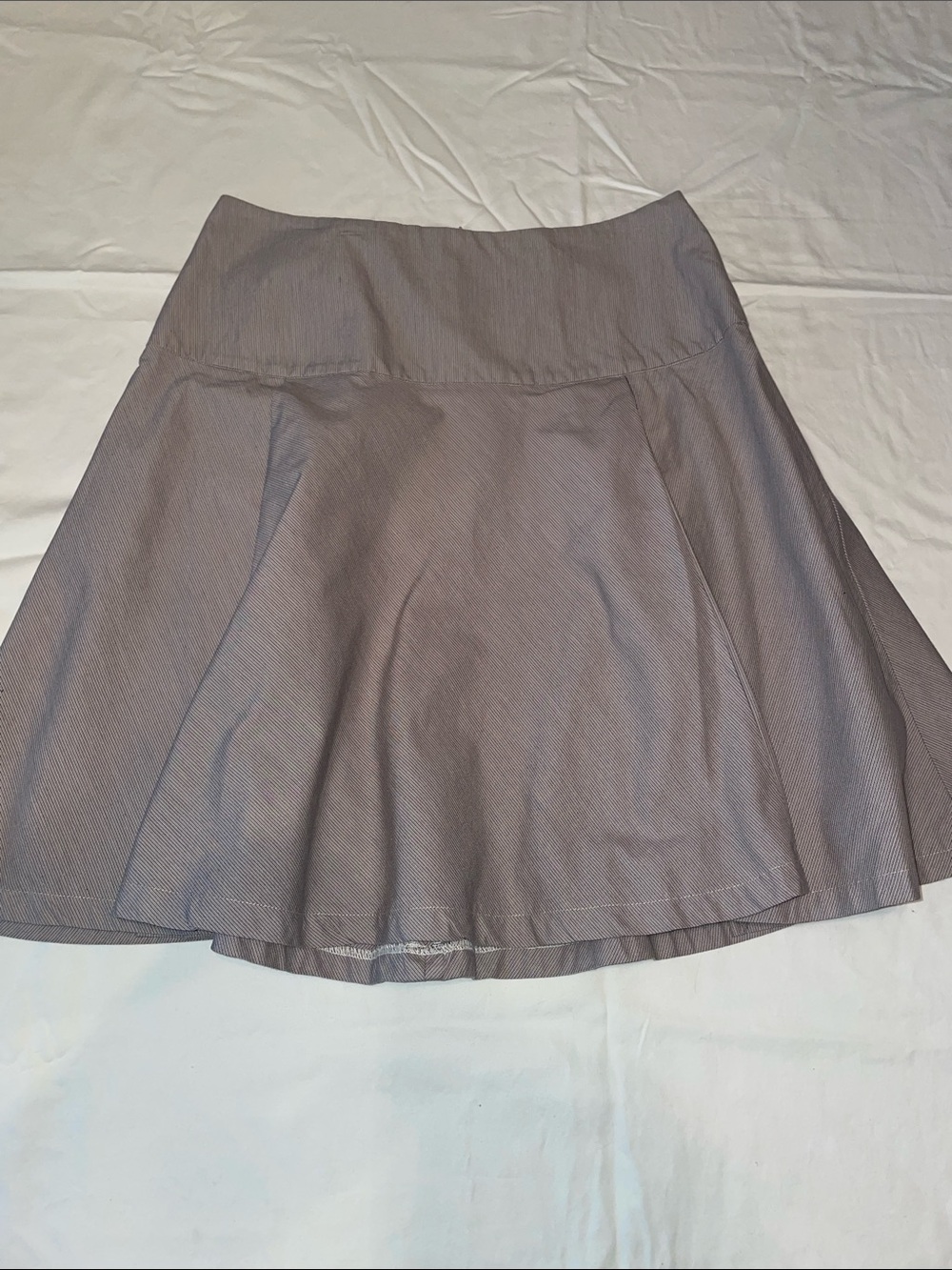 Handcrafted Gray Pinstripe A-Line Skirt | Made in Massachusetts | Women's Medium